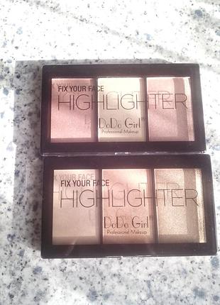 Палетка хайлайтеров dodo girl новая