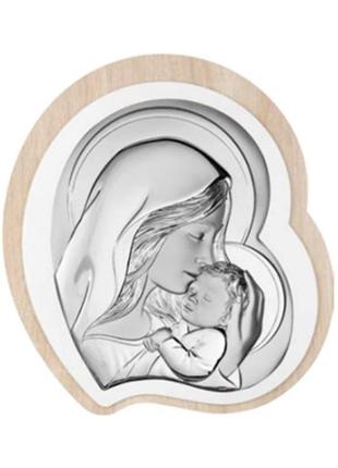 Срібна ікона діва марія з немовлям (11 x 12 см) atelier ae1101/1s