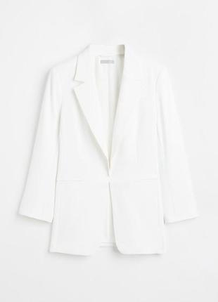 Удлиненный белый пиджак/блейзер h&amp;m