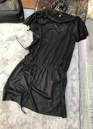 Шикарное черное платье короткое повседневное комфортное платье