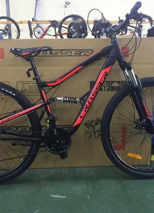 Гірський велосипед crosser aurora 29 рама 17,5, чорно-червоний black-red