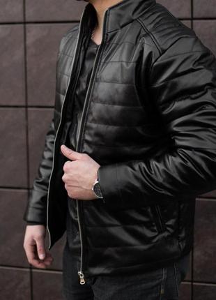 Мужская куртка стеганая эко кожа exclusive