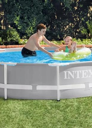 Каркасный бассейн intex 26702 prism frame pool 305x76 4485 литров с фильтр-насосом в комплекте