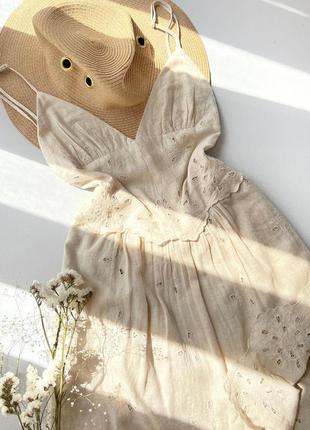 Платье миди с открытой спинкой с содержанием льна от zara м, xl**