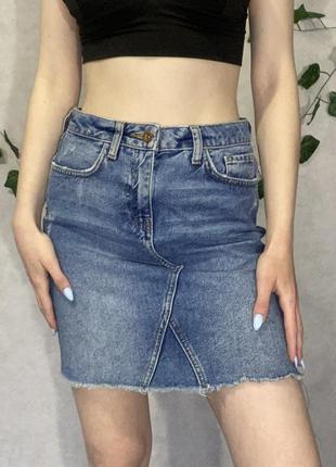 Спідниця джинсова міні кежуал y2k coquette стильна трендова