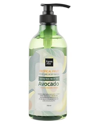 Гель для душа farmstay tropical fruit perfume body wash avocado с авокадо