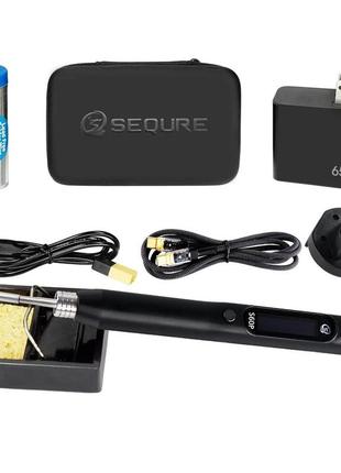 Портативний паяльник sequre s60p kit з підтримкою pd, qc, dc, pps (21в, 64вт) з жалом c210