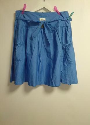 Новая хлопковая юбка с пояском и карманами 18/52-54 размер