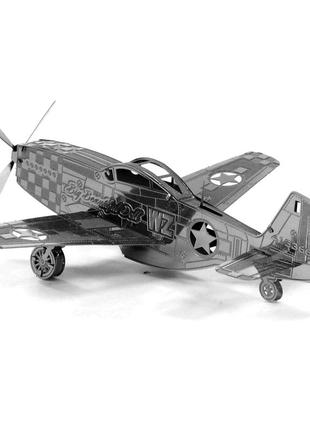 Металеві 3d-пазл - літак p - 51. модель набір diy конструктор. іграшка-головоломка для дітей