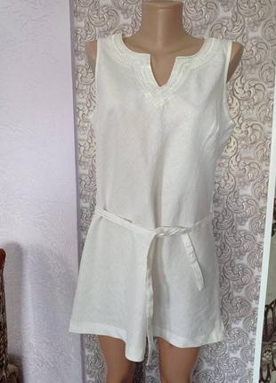 Льняная белая футболка от tu.