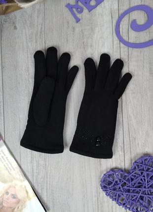 Женские перчатки paidi трикотажные теплые чёрные размер 7,5