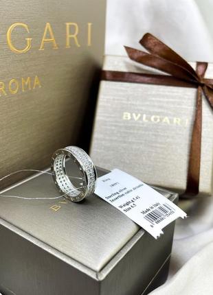 Серебряное кольцо булгари bulgari широкое массивное с логотипом надписью с камнями классика стильное тренд серебро проба 925 новое с биркой