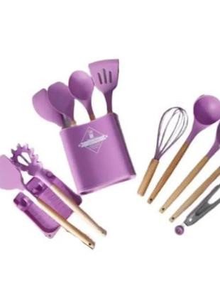 Набор силиконой кухоной утвари (12 предметов) zepline zp 053 цвет фиолетовый3 фото