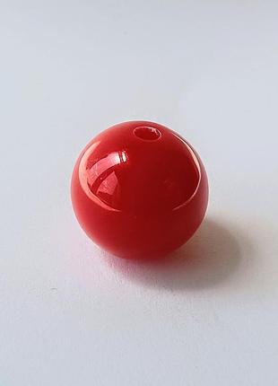 Намистина акрилова finding кругла куля глянцева червона 16 мм діаметр ціна за 1 штук