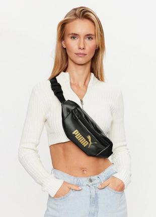 Сумка бананка жіноча зі штучної шкіри puma core up waistbag оригінал.