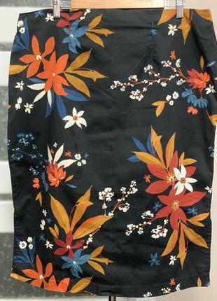 Женская коттоновая юбка в цветы