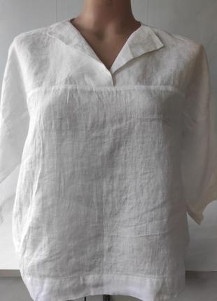 Брендовая оригинальная рубашка оверсайз из натурального льна nonoprix  premium размер xs.