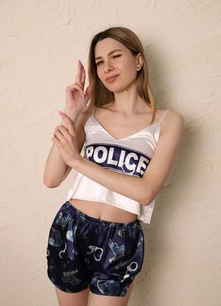 Пижама женская майка с шортами police