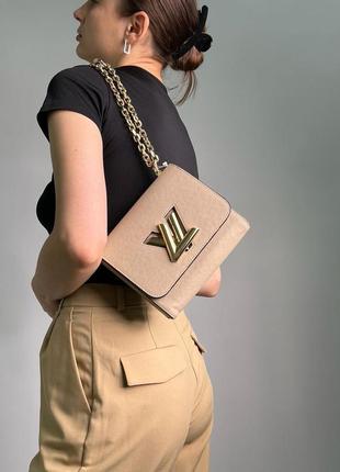 Женская сумка louis vuitton medium twistmm epi leather beige