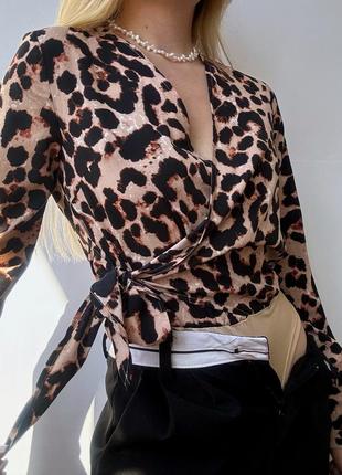 Лерпардовое боди леопардовая блуза