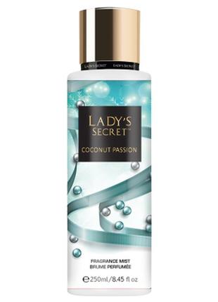 Женский парфюмированный спрей-мист для тела lady’s secret coconut passion, 250 мл