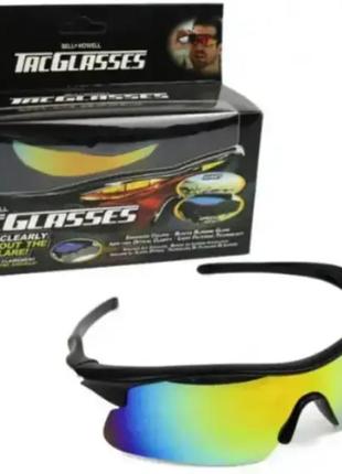 Водійські антивідблискові окуляри від сонця tac glasses, переливаються всіма кольорами веселки, окуляри для денної їзди4 фото