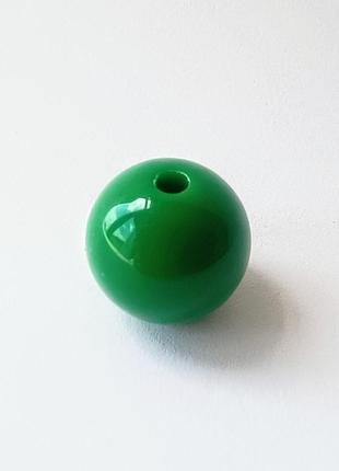 Намистина акрилова finding кругла куля глянцева зелена 14 мм діаметр ціна за 1 штук
