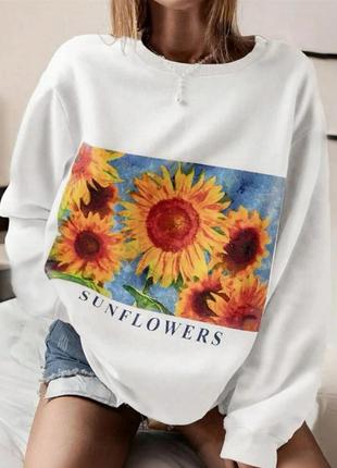 Новый! оверсайз свитшот shein с подсолнухами