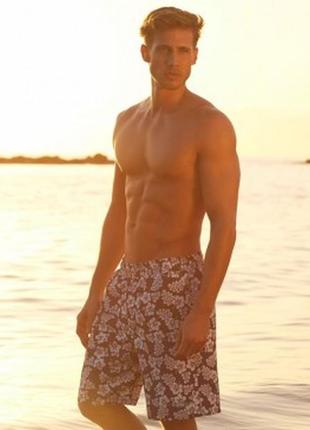Чоловічі шорти в квітковий принт пляжні шорти з сіточкою великий розмір