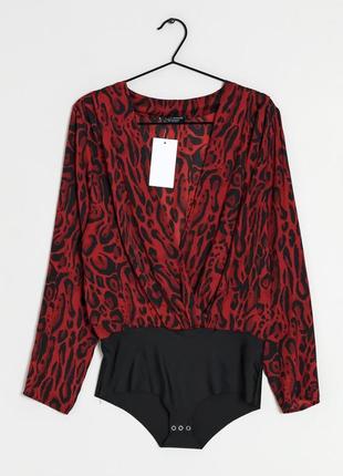 Zara women's top red leopard print