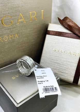 Серебряное кольцо булгари bulgari широкое массивное с логотипом надписью классика стильное тренд серебро проба 925 новое с биркой