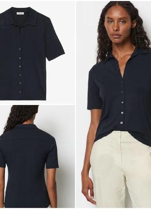 Брендовая вискозная блуза футболка поло с коротким рукавом размер l