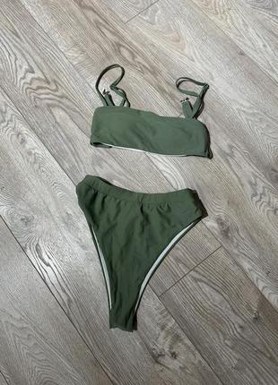 Купальник хакі висока посадка