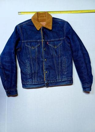Куртка джинсовая шерсть винтажная vintage на искусственном меху levi's 71500 0401 size s