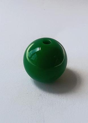 Намистина акрилова finding кругла куля глянцева зелена 16 мм діаметр ціна за 1 штук