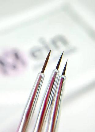 Набір пензлів кісточок для дизайну нігтів білий, 3 шт.