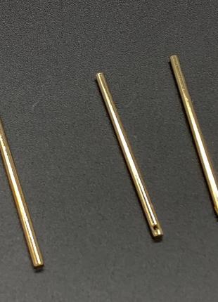 Металеві заготовки для сережок довжиною 40 мм для самостійного виготовлення прикрас, колір золото1 фото