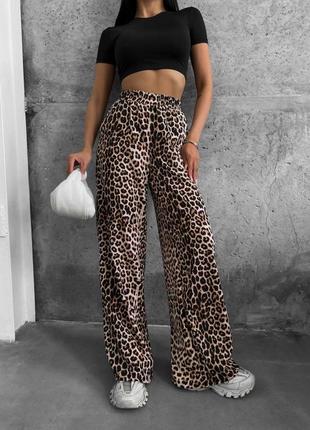 Штани в лео принт 💕 штани софт леопард 💕 легкі літні штани 💕