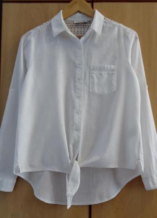 Супер брендовая рубашка блуза блузка хлопок кружево