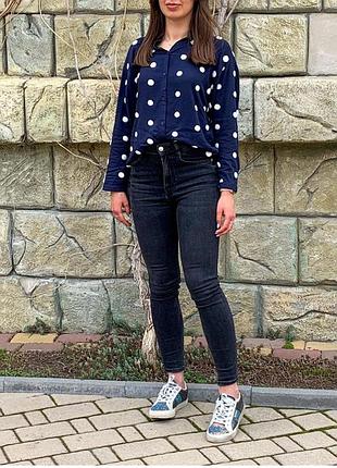 Рубашка в горошек zara, размер xs