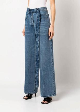 Шикарные эксклюзивные брендовые джинсы клеш со стильным длинным поясом