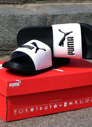 Sale чорні з білим puma сланці капці шльопанці