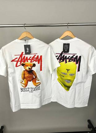 Мужская белая футболка stussy