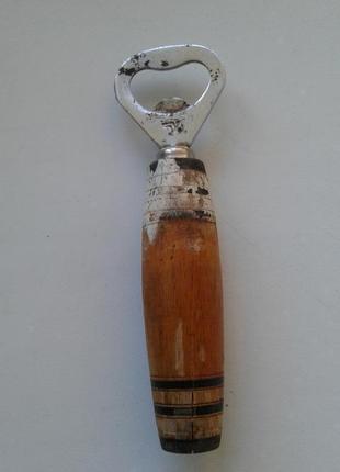 Відкривачка для пляшок із дерев'яною ручкою клеймо вінтаж