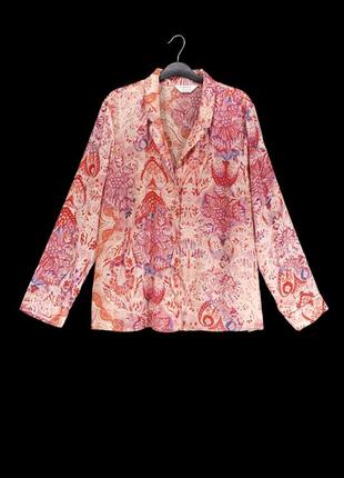 Пижамная блузка "primark" атласная с принтом,  uk14-16/eur42-44.