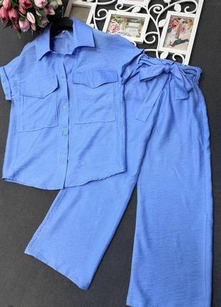 Модный костюм для девочки палаццо и рубашка