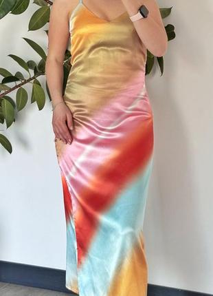Платье сарафан атласное