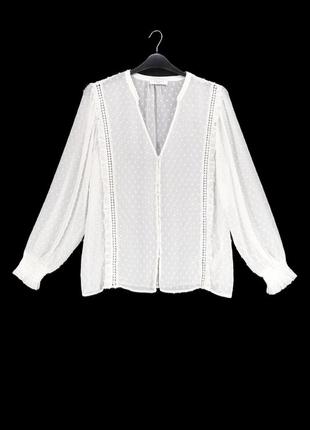 Белая шифоновая блузка "costes" с длинным рукавом, xl/xxl.