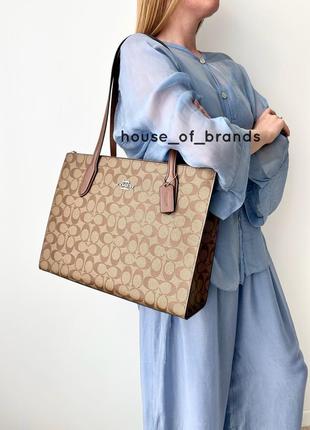 Жіноча брендова шкіряна сумка тоут coach nina tote bag оригінал сумочка шопер тоте...