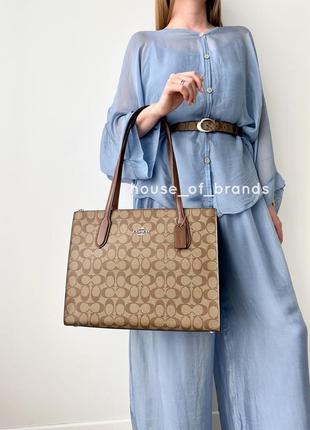 Жіноча брендова шкіряна сумка тоут coach nina tote bag оригінал сумочка шопер тоте...